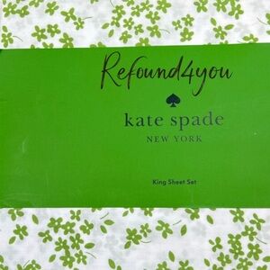 Kate Spade - ‘Green Floral’ Cotton King Sheet Set. NWT Firm! No offers!